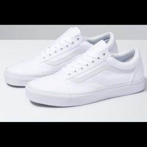 Vans NWT White Canvas Old Skool Mens Size 9.5